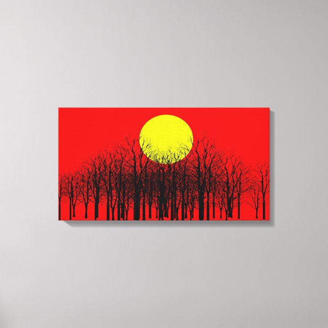 Lienzo envuelto de atardecer rojo (Anverso)