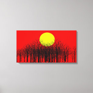 Lienzo envuelto de atardecer rojo
