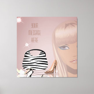 Lienzo envuelto de chica y zapatos