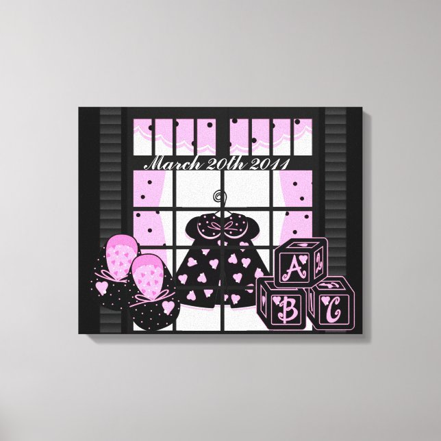 Lienzo envuelto de cumpleaños del bebé (Anverso)