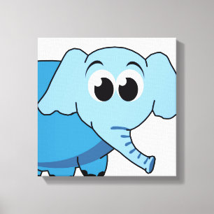 Lienzo envuelto de elefante azul