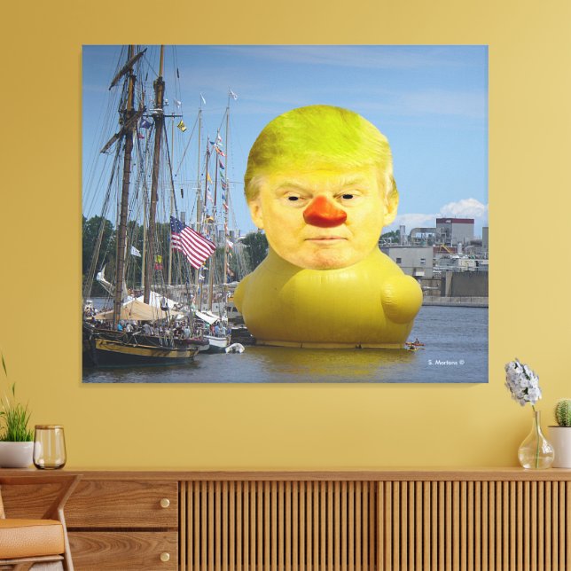 Lienzo envuelto de pato amarillo de goma Donald Tr (Insitu (Sala de estar))
