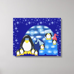 Lienzo envuelto de pingüino2