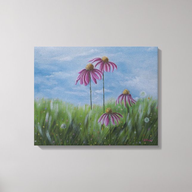 Lienzo Envuelto Deseos de Echinacea (Anverso)