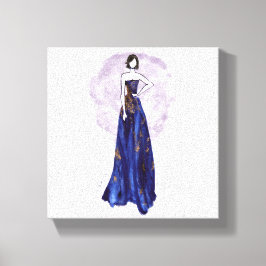 Lienzo envuelto en azul y oro