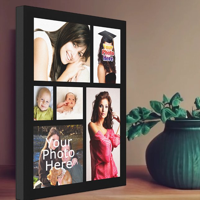 Lienzo envuelto en Collage de fotos personalizado, (custom photo canvas wall art)