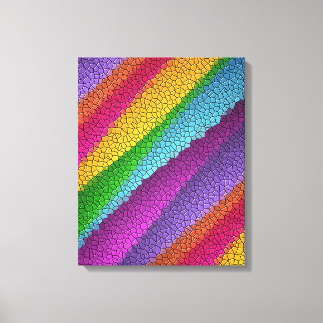 lienzo envuelto en mosaico de arcoiris (Anverso)