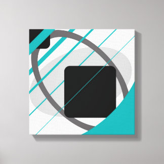 Lienzo Envuelto Gris Verde Teal Negro Blanco Deslu