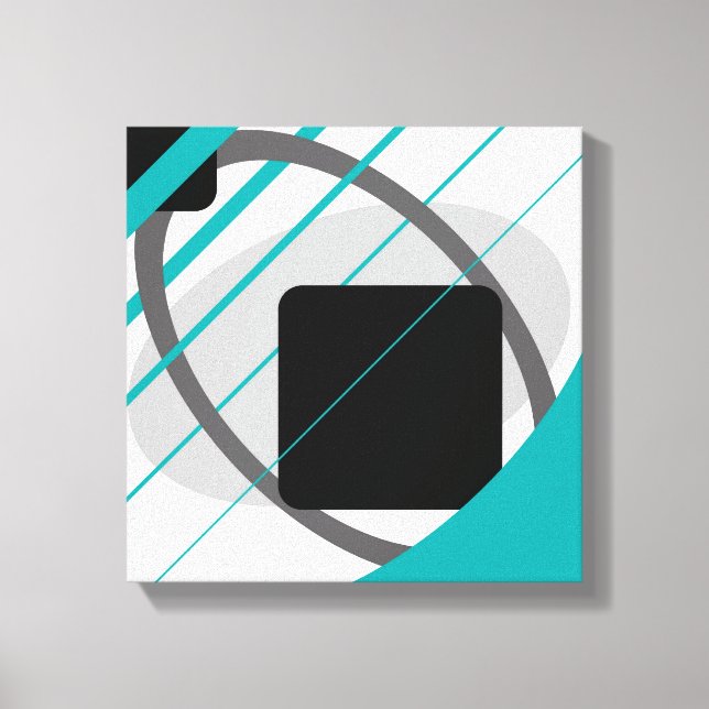 Lienzo Envuelto Gris Verde Teal Negro Blanco Deslu (Anverso)