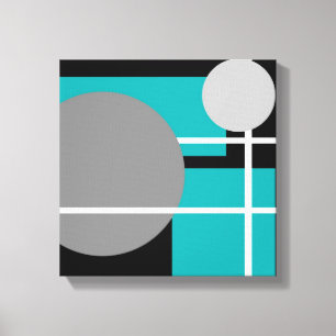 Lienzo Envuelto Gris Verde Teal Negro Blanco - Mod