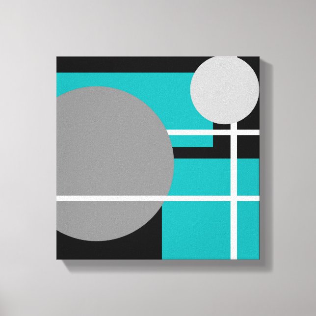 Lienzo Envuelto Gris Verde Teal Negro Blanco - Mod (Anverso)