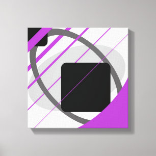 Lienzo Envuelto Moderno Gris Morado Negro Fuera de