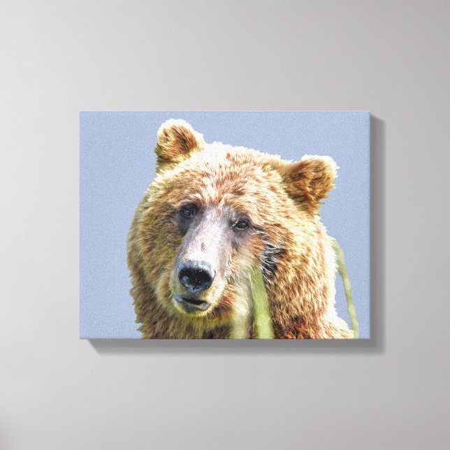 Lienzo envuelto premium 11x14 de oso pardo (Anverso)