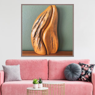 Lienzo Envuelto Premium Escultura de Madera Flotan
