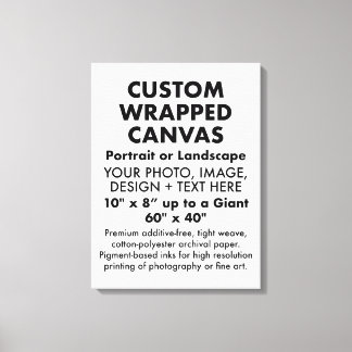 Lienzo envuelto PREMIUM personalizado 18" x 24" en