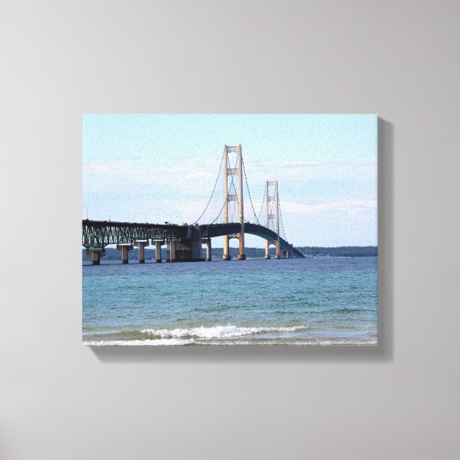 Lienzo envuelto puente mackinac (Anverso)
