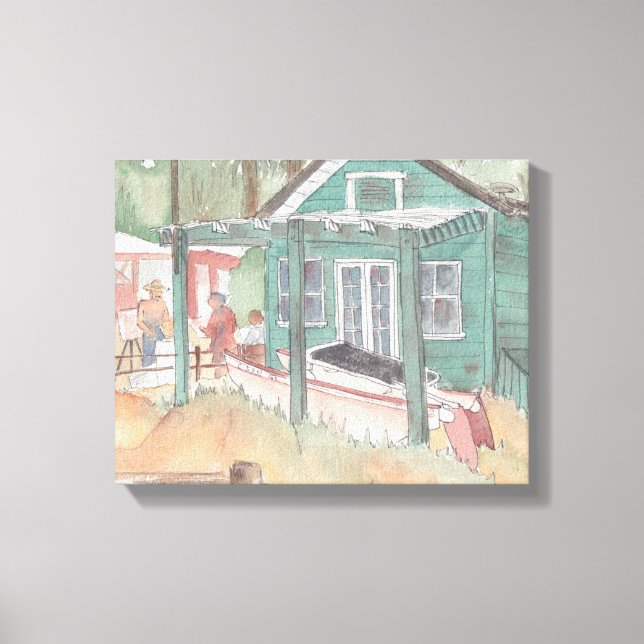 Lienzo envuelto "Sketch acuarela/Crystal Cove (Anverso)