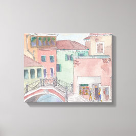 Lienzo envuelto "Sketch acuarela/Venecia Italia