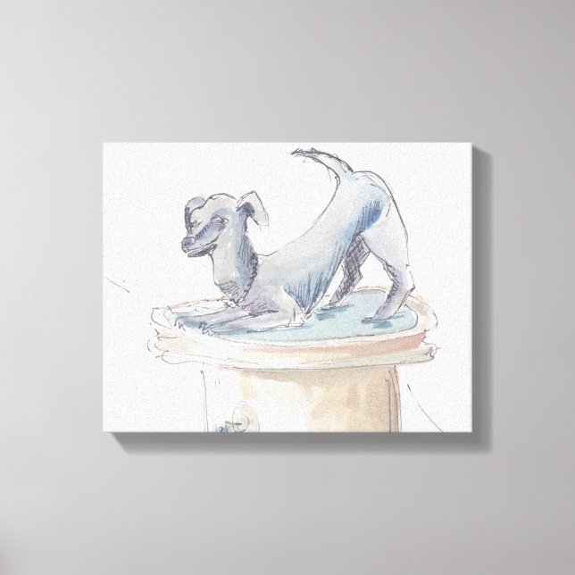 Lienzo envuelto "Watercolor Sketch/Dog London" (Anverso)