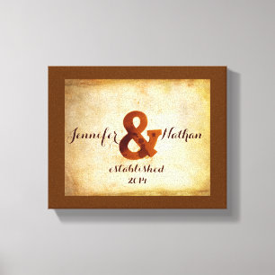 lienzo envuelto y ampersand personalizado en marró