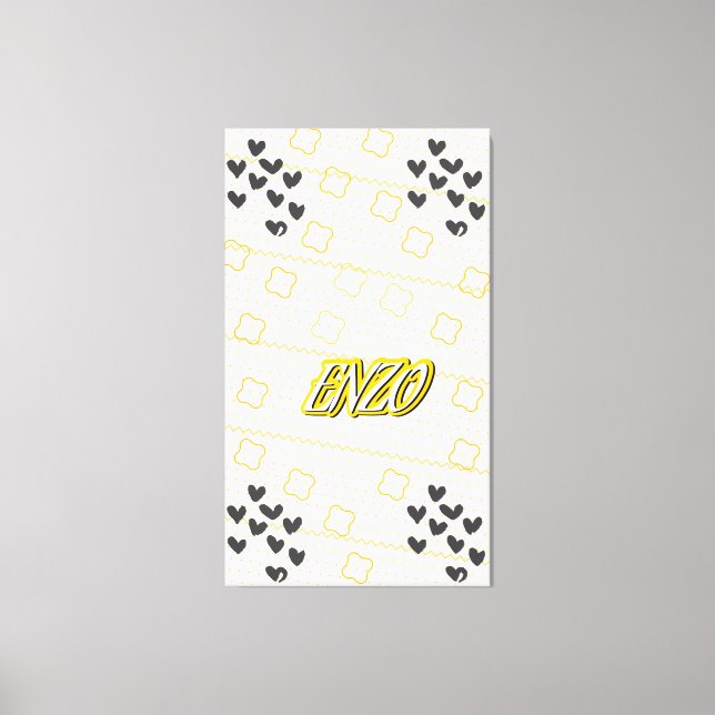 Lienzo Enzo, nome pessoal de caligrafia desenhada à mão (Anverso)