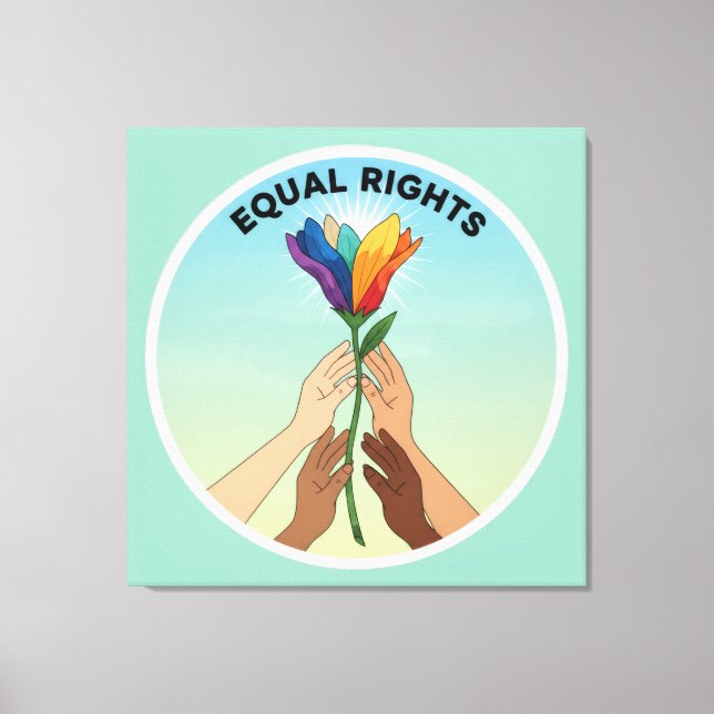 Lienzo Equal Rights Rainbow Flower – Diversity and Unity (Anverso)