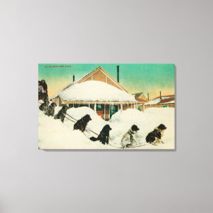Lienzo Equipo de Alaska Dogsled que descansa en SnowState