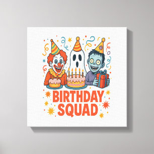 Lienzo Equipo de Cumpleaños de Halloween Payaso Espeluzna