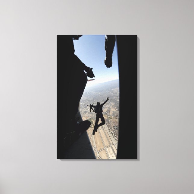 Lienzo Equipo de Paracaídas de la Academia de la Fuerza A (Anverso)