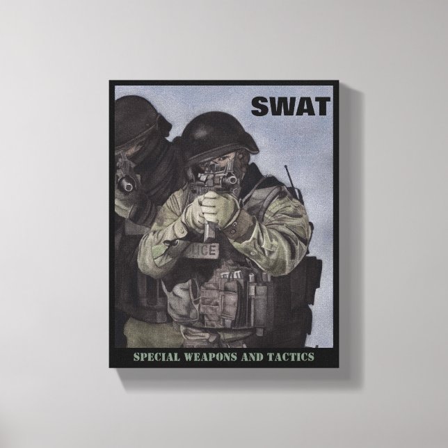 Lienzo Equipo de SWAT Policía Imprimir Miranda de color d (Anverso)