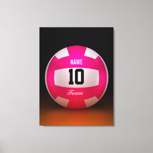 Lienzo Equipo de voleibol de color rosa brillante