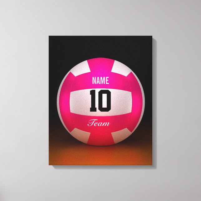 Lienzo Equipo de voleibol rosa brillante (Anverso)
