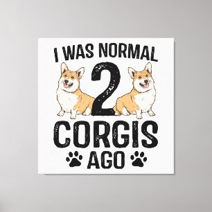 Lienzo Era normal hace 2 Corgis Perro