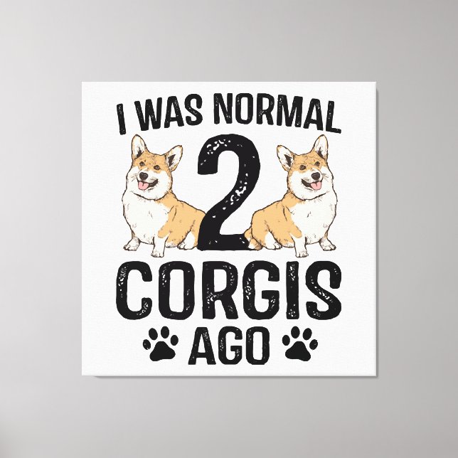 Lienzo Era normal hace 2 Corgis Perro (Anverso)