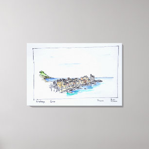 Lienzo Erbalunga y el Mediterráneo   Córcega, Francia