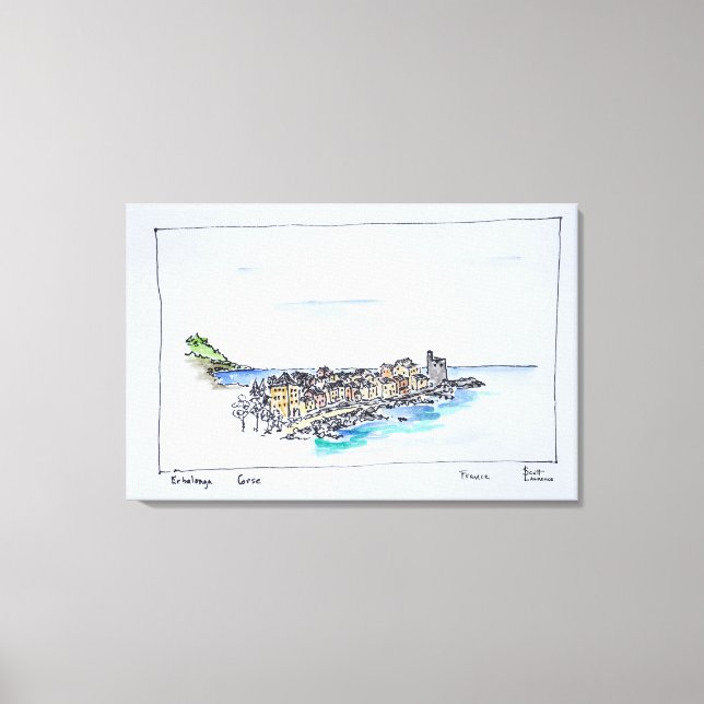 Lienzo Erbalunga y el Mediterráneo | Córcega, Francia (Anverso)