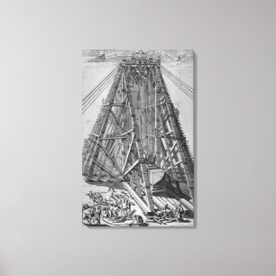 Lienzo Erección del obelisco egipcio antiguo