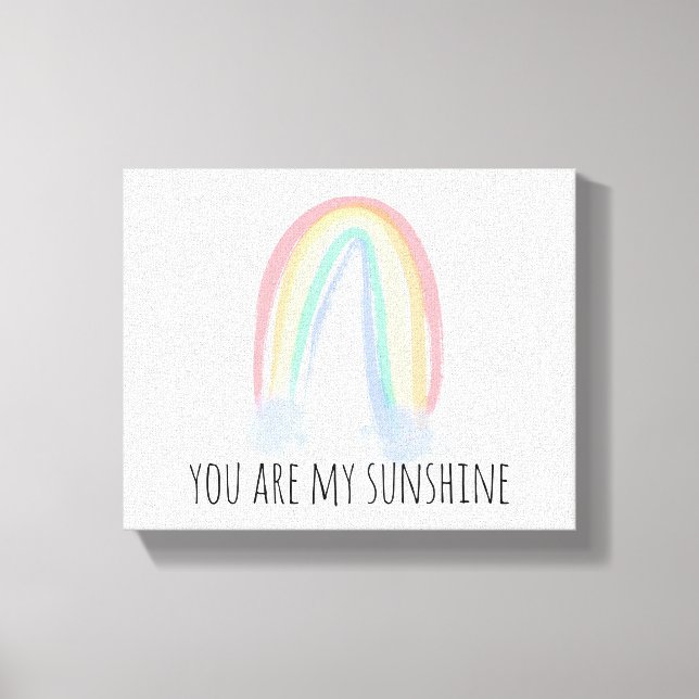 Lienzo Eres mi sol acuarela pintada arcoíris   (Anverso)