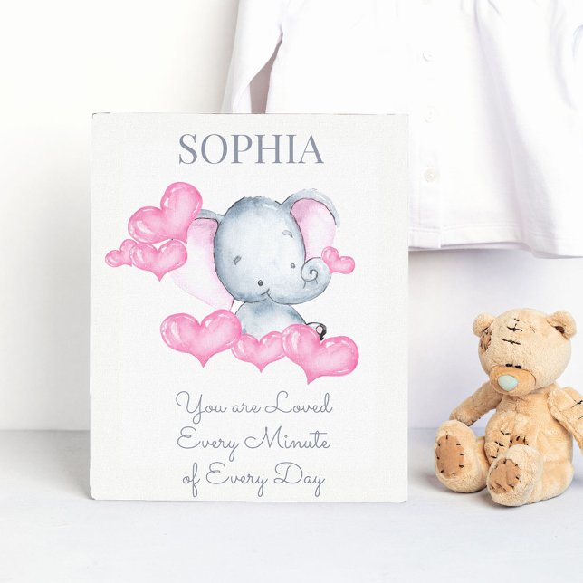 Lienzo Eres querida niña bebé elefante personalizada (Subido por el creador)