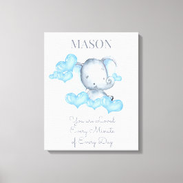 Lienzo Eres querido niño pequeño elefante personalizado