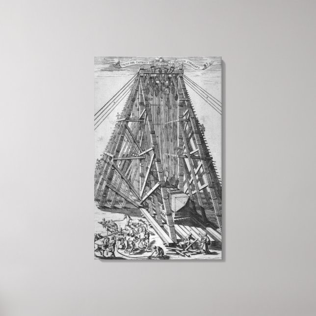 Lienzo Erigiendo el antiguo Obelisco Egipcio (Anverso)