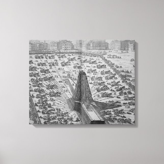 Lienzo Erigiendo el antiguo Obelisco Egipcio (Anverso)