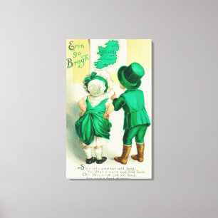 Lienzo Erin Go Bragh Couple observa el mapa de Irlanda