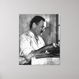 Lienzo Ernest Hemingway en Kenia