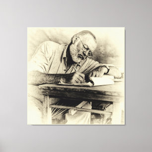 Lienzo Ernest Hemingway en Kenia