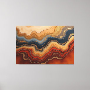 Lienzo Erosión Dorada – 60"x 40" Abstracto Fluido