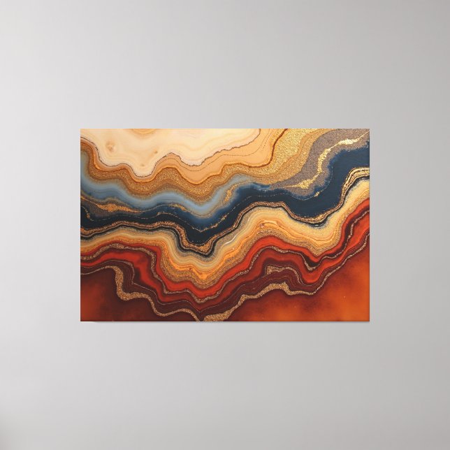 Lienzo Erosión Dorada – 60"x 40" Abstracto Fluido (Anverso)