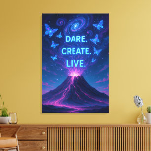 Lienzo Erupción de sueños Volcán Surreal Canvas Wall Art