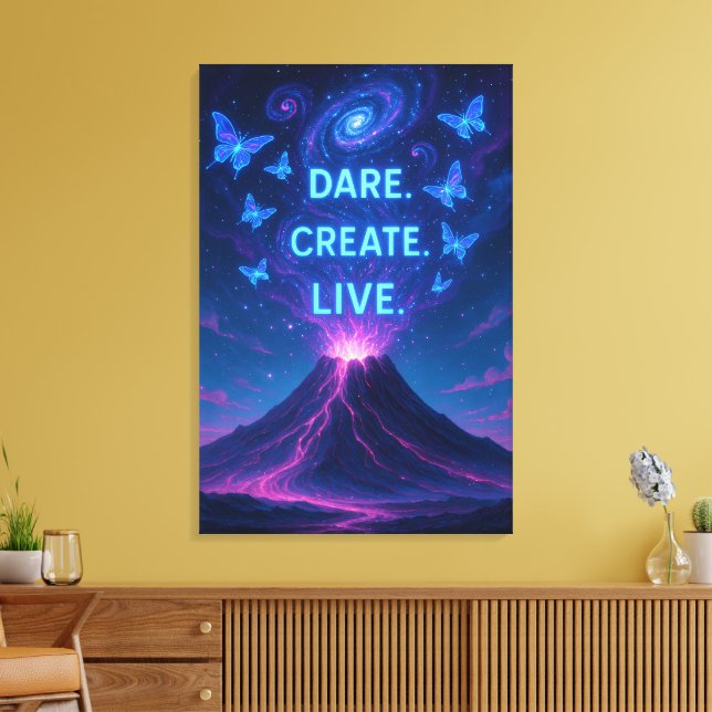 Lienzo Erupción de sueños Volcán Surreal Canvas Wall Art (Insitu (Sala de estar))