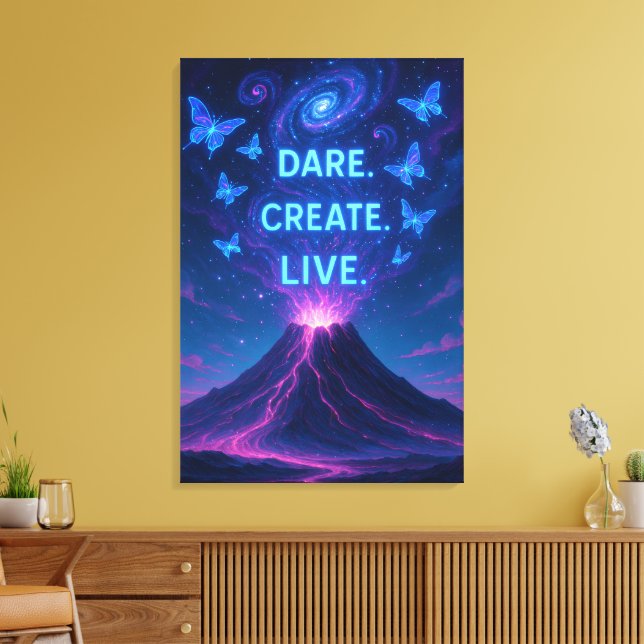 Lienzo Erupción de sueños Volcán Surreal Canvas Wall Art (Insitu (Sala de estar))